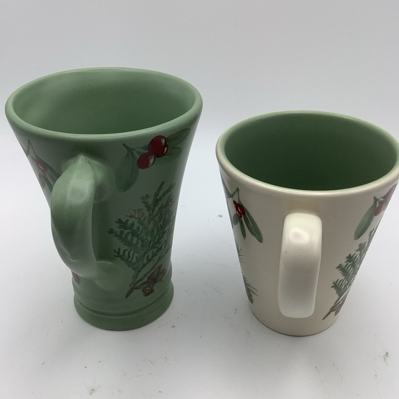 Two  Pfaltzgraff Winterwood Chickadee Christmas Mugs - Picture 2 of 10